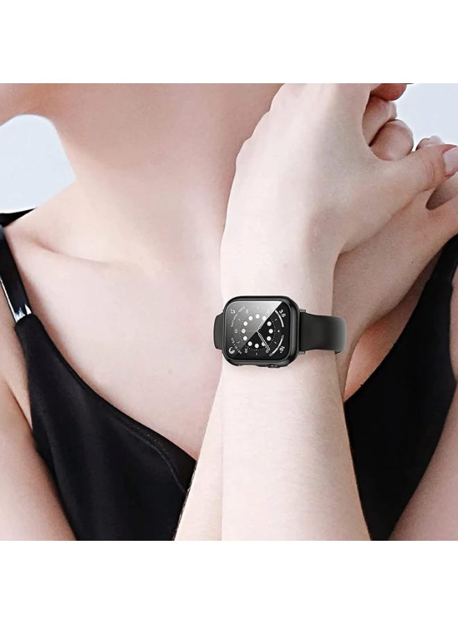 حافظة مع شاشة متوافقة مع ساعة Apple Watch Series 10/11 مقاس 46 مم، مصنوعة من مادة البولي كربونات الصلبة باللون الأزرق - Image 2