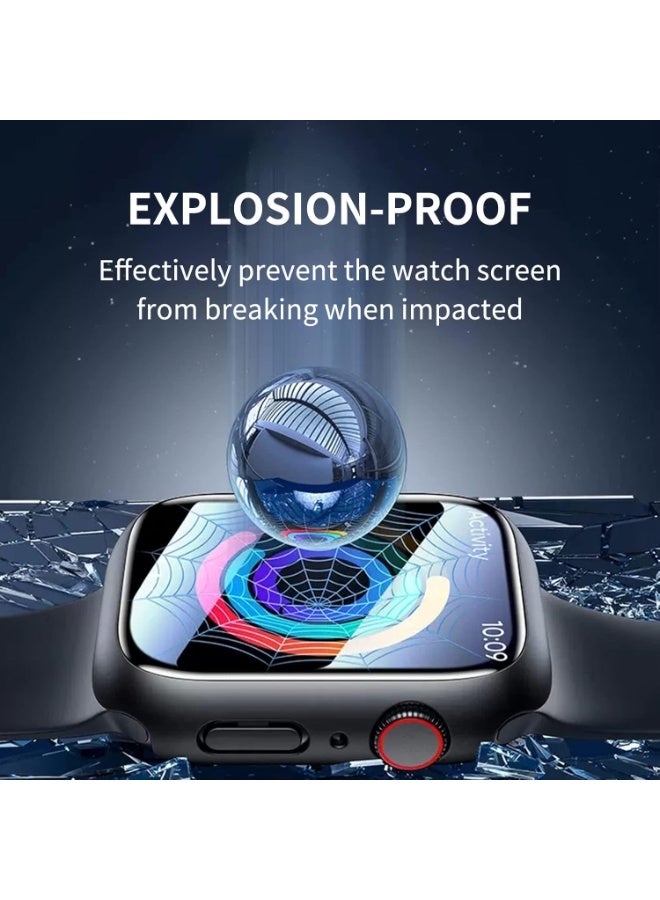 حافظة مع شاشة متوافقة مع ساعة Apple Watch Series 10/11 مقاس 46 مم، مصنوعة من مادة البولي كربونات الصلبة باللون الأزرق - Image 4