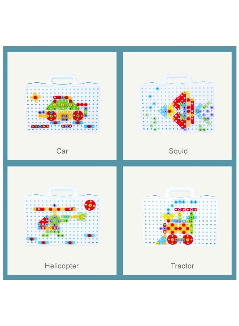 Kid's Drill Screw Driver Tool Set, 3D DIY Drill Blocks Toy, Pretend Play Toys, Educational Drill Tool Set for Kids, Non-toxic ABS plastic, 30.5 x 6 x 23.5 cm - Image 3