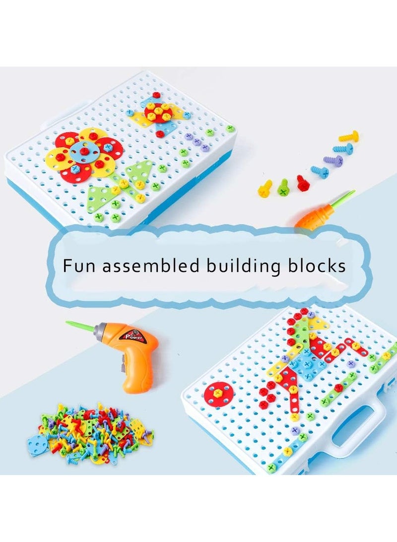 Kid's Drill Screw Driver Tool Set, 3D DIY Drill Blocks Toy, Pretend Play Toys, Educational Drill Tool Set for Kids, Non-toxic ABS plastic, 30.5 x 6 x 23.5 cm - Image 4