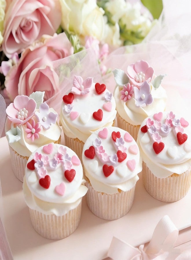 LEBERY Red Pink White Heart Sprinkles Valentine Sprinkles Christmas Red Sprinkle for Cake Decorating Edible Heart Shaped Confetti Holiday Valentine Cookie Sprinkle for Ice Cream Valentine's Cupcake Topper - Image 5