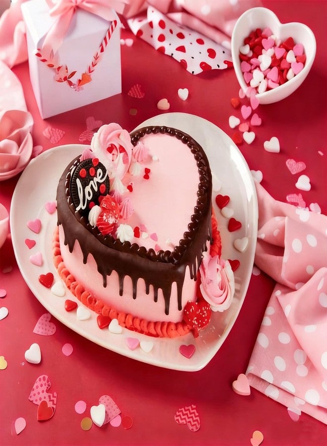LEBERY Red Pink White Heart Sprinkles Valentine Sprinkles Christmas Red Sprinkle for Cake Decorating Edible Heart Shaped Confetti Holiday Valentine Cookie Sprinkle for Ice Cream Valentine's Cupcake Topper - Image 2