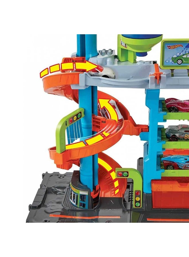Hot Wheels City Mega Tower Car Wash Playset - Image 1