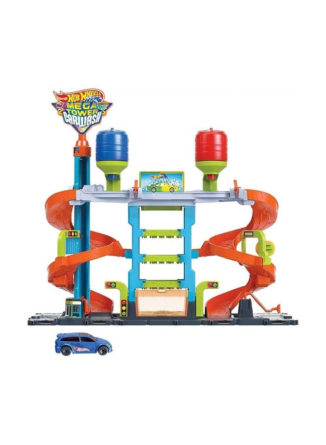 Hot Wheels City Mega Tower Car Wash Playset - Image 5