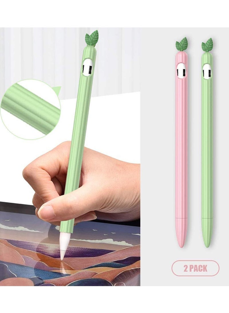 iPencil Case (2 Pack) Sleeve Cute Fruit Design Silicone Soft Protective Cover Accessories Compatible with Apple Pencil 1st Generation (Peach+Avcocado)(not include iPencil ) - Image 1