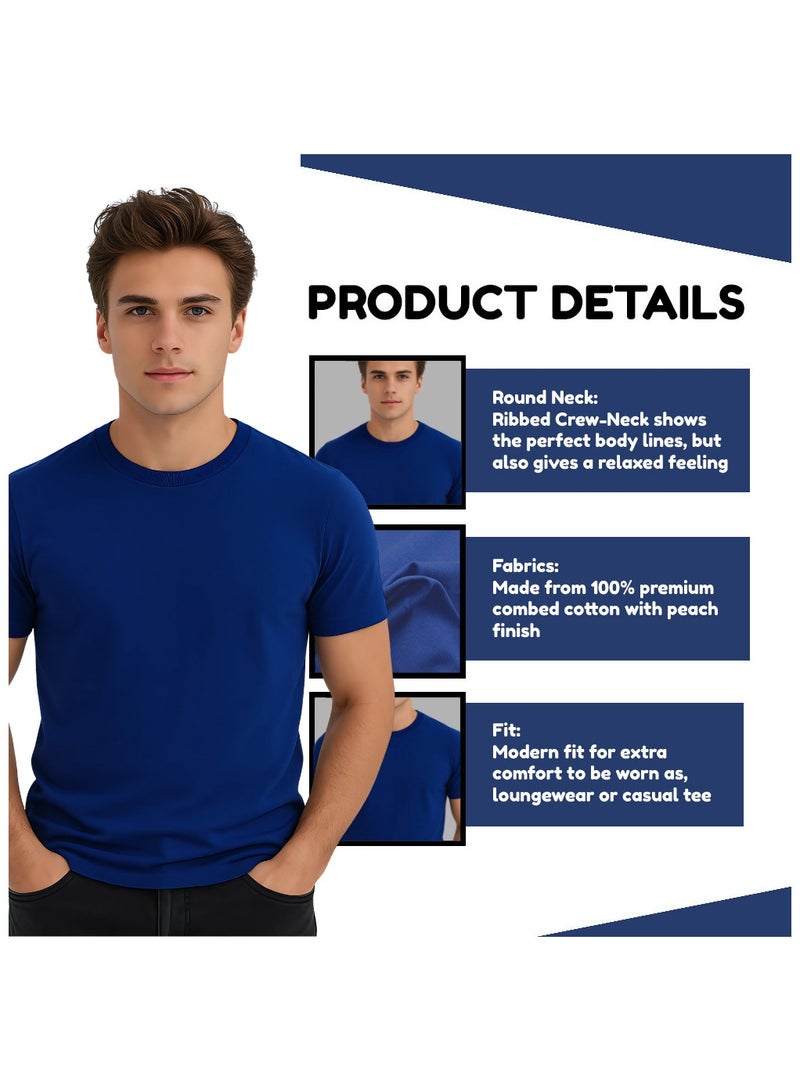 برينت شوب فور مي تي شيرت رجالي برقبة مستديرة للكبار 170 جرامًا في المتر المربع من القطن الخالص الألوان الأساسية - Image 3