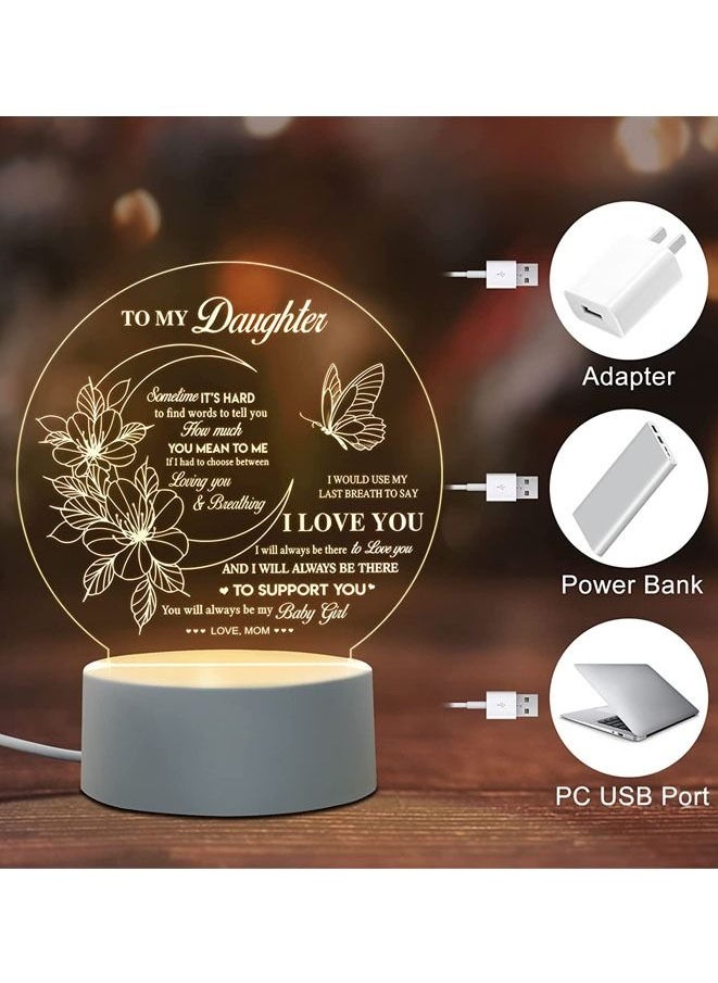 Muyixin Daughter Gifts - to My Daughter Engraved Night Light, Daughter Gift from Mom on Mothers Day, Graduation, Wedding, Birthday Gifts for Daughters  - Image 5