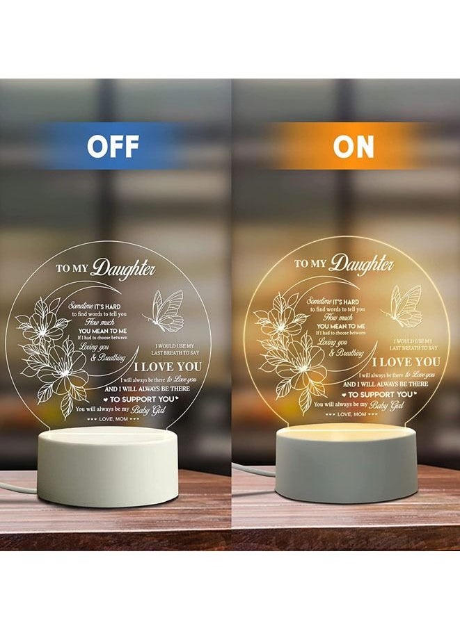 Muyixin Daughter Gifts - to My Daughter Engraved Night Light, Daughter Gift from Mom on Mothers Day, Graduation, Wedding, Birthday Gifts for Daughters  - Image 4