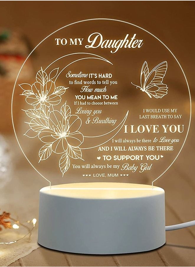 Muyixin Daughter Gifts - to My Daughter Engraved Night Light, Daughter Gift from Mom on Mothers Day, Graduation, Wedding, Birthday Gifts for Daughters  - Image 1