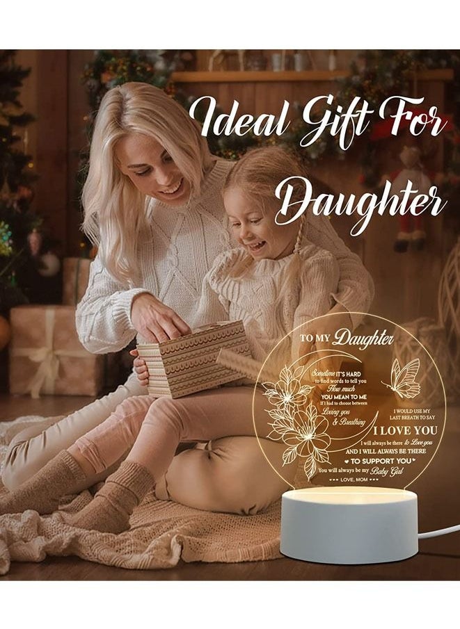 Muyixin Daughter Gifts - to My Daughter Engraved Night Light, Daughter Gift from Mom on Mothers Day, Graduation, Wedding, Birthday Gifts for Daughters  - Image 2