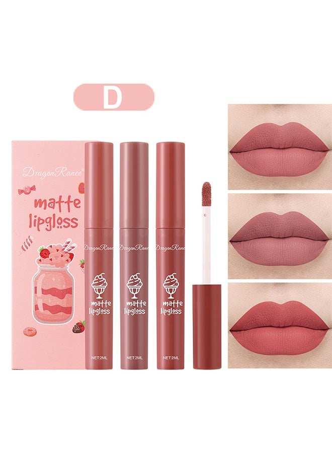راني دراجون مجموعة أحمر شفاه نيود ماتي من مافي 3 قطع - أحمر شفاه مقاوم للماء يدوم طويلا كوب غير لاصق لا يتلاشى ملمع الشفاه - مجموعة بقع الشفاه الناعمة أقلام تلوين الشفاه سائل مكياج الشفاه للنساء - Image 1
