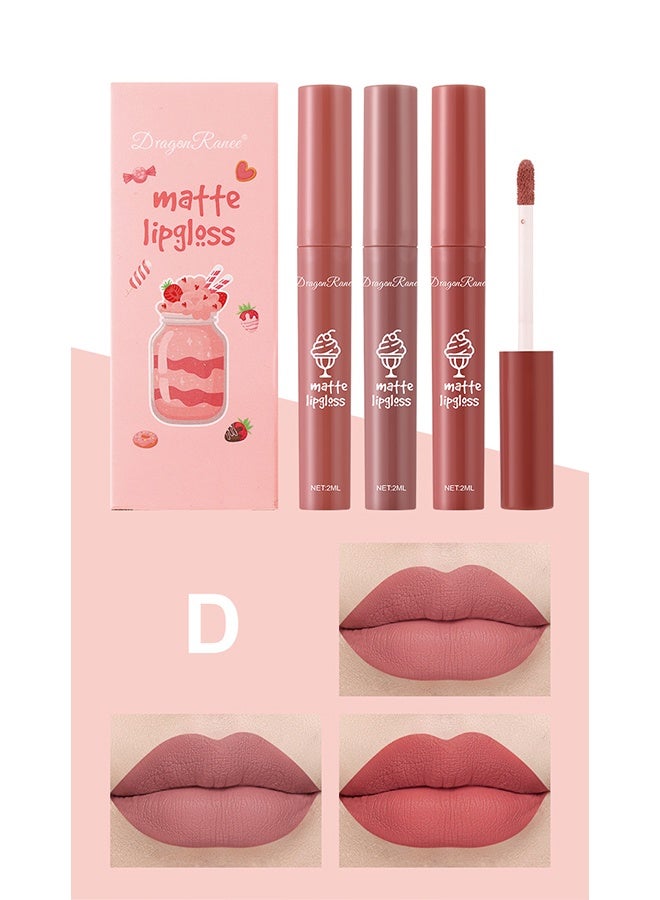 راني دراجون مجموعة أحمر شفاه نيود ماتي من مافي 3 قطع - أحمر شفاه مقاوم للماء يدوم طويلا كوب غير لاصق لا يتلاشى ملمع الشفاه - مجموعة بقع الشفاه الناعمة أقلام تلوين الشفاه سائل مكياج الشفاه للنساء - Image 2