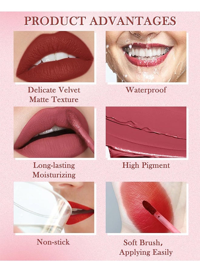 راني دراجون مجموعة أحمر شفاه نيود ماتي من مافي 3 قطع - أحمر شفاه مقاوم للماء يدوم طويلا كوب غير لاصق لا يتلاشى ملمع الشفاه - مجموعة بقع الشفاه الناعمة أقلام تلوين الشفاه سائل مكياج الشفاه للنساء - Image 4