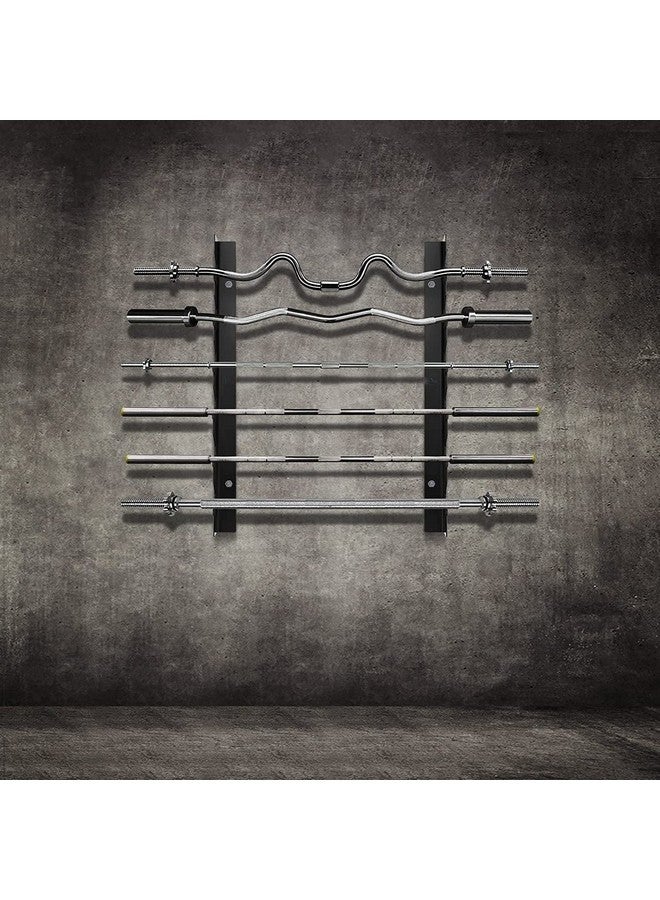 Protoner Olympic Barbell Rack Bar Storage, Weight rod Holder, Barbell Storage, Horizontal Barbell Wall Mount Bar Plate Storage Rack, Holds 5 Barbells, Holds - Image 3