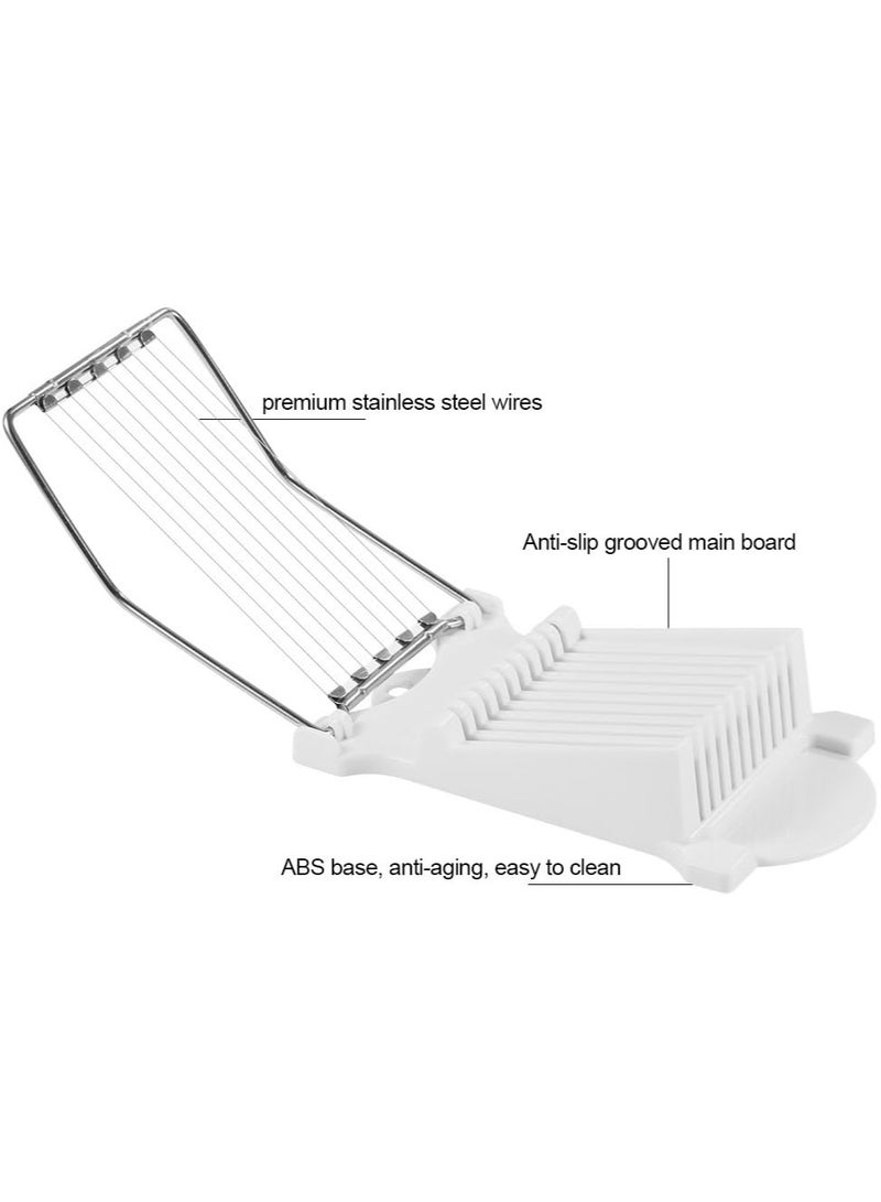 Mmmon Slicer, Luncheon Meat Slicer Boiled EggFruit Soft Cheese Butter Slicers Cutter,Stainless Steel Wires,Cuts 10 Slices (White) - Image 3