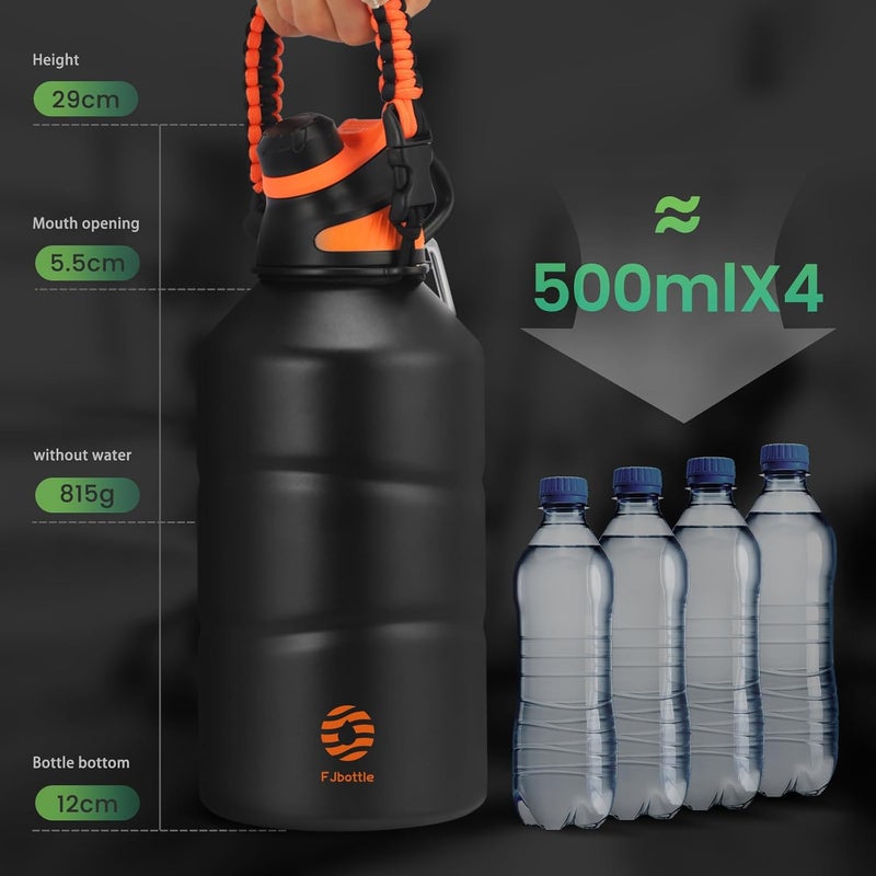 FjBottle Stainless Steel Water Bottle 1.9L Double-Walled with Magnetic Lid, BPA Free Vacuum Insulated Water Bottle, Big Metal Drinking Bottle Large Capacity Jug Leak-Proof for Sports, Camping, Gym - Image 5
