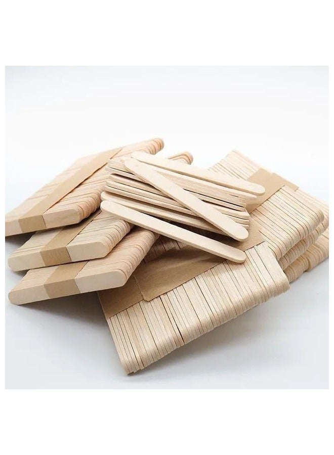 ZCM-HAPPY 500 Pieces Wooden Ice Cream Sticks DIY Handmade Beige 114x10x2 mm - Image 1