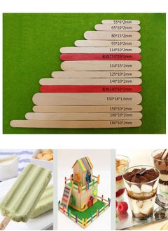 ZCM-HAPPY 500 Pieces Wooden Ice Cream Sticks DIY Handmade Beige 114x10x2 mm  - Image 2