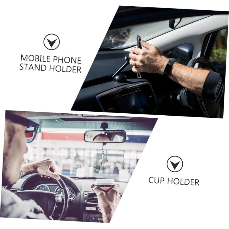 Black Car Phone Holder Cup Holder Mount with Air Vent Clip and Navigation Stand - Image 5