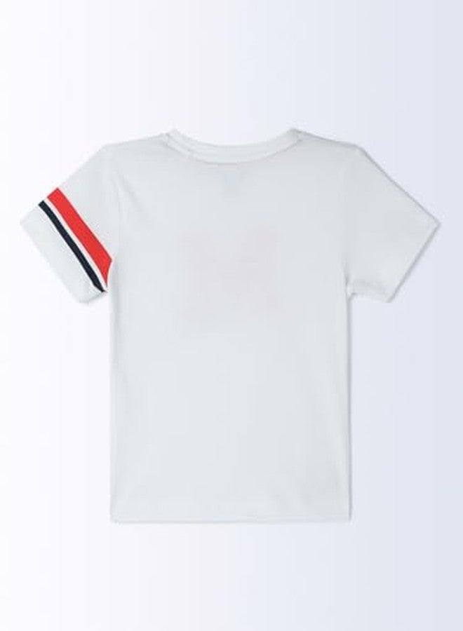 Milou Cotton Bio Washed Printed Short Sleeve T-Shirt - White - Image 4