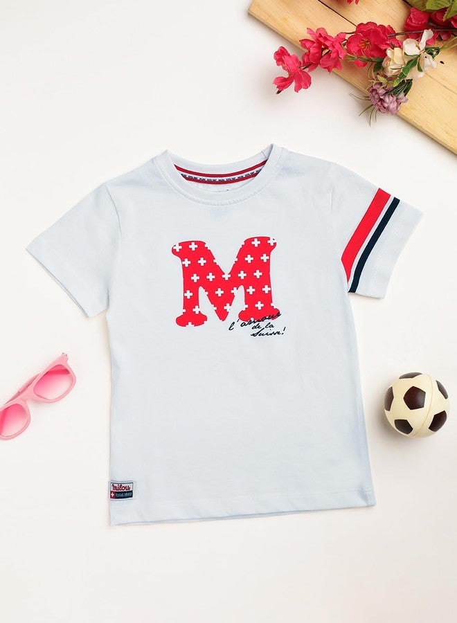 Milou Cotton Bio Washed Printed Short Sleeve T-Shirt - White - Image 5