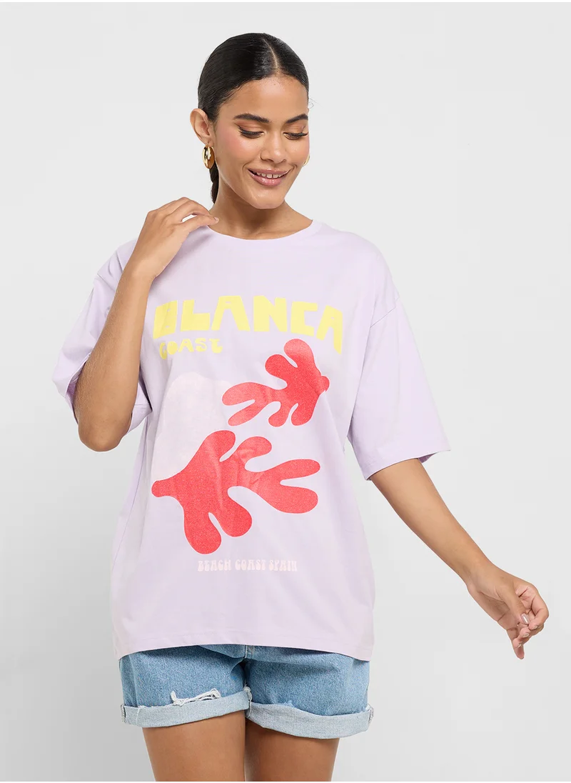 جينجر Oversize Graphic T-Shirt