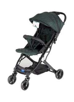 BABY PLUS Premium Comfort Baby Stroller - Lightweight, Foldable, Adjustable Seat, Retractable 3 Tier Canopy & Peek-A-Boo window, Ultimate Ease Baby Carriage for Infants & Toddlers, 0-4 Years (GREEN)  - Image 2