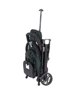 BABY PLUS Premium Comfort Baby Stroller - Lightweight, Foldable, Adjustable Seat, Retractable 3 Tier Canopy & Peek-A-Boo window, Ultimate Ease Baby Carriage for Infants & Toddlers, 0-4 Years (GREEN)  - Image 3