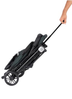 BABY PLUS Premium Comfort Baby Stroller - Lightweight, Foldable, Adjustable Seat, Retractable 3 Tier Canopy & Peek-A-Boo window, Ultimate Ease Baby Carriage for Infants & Toddlers, 0-4 Years (GREEN)  - Image 4