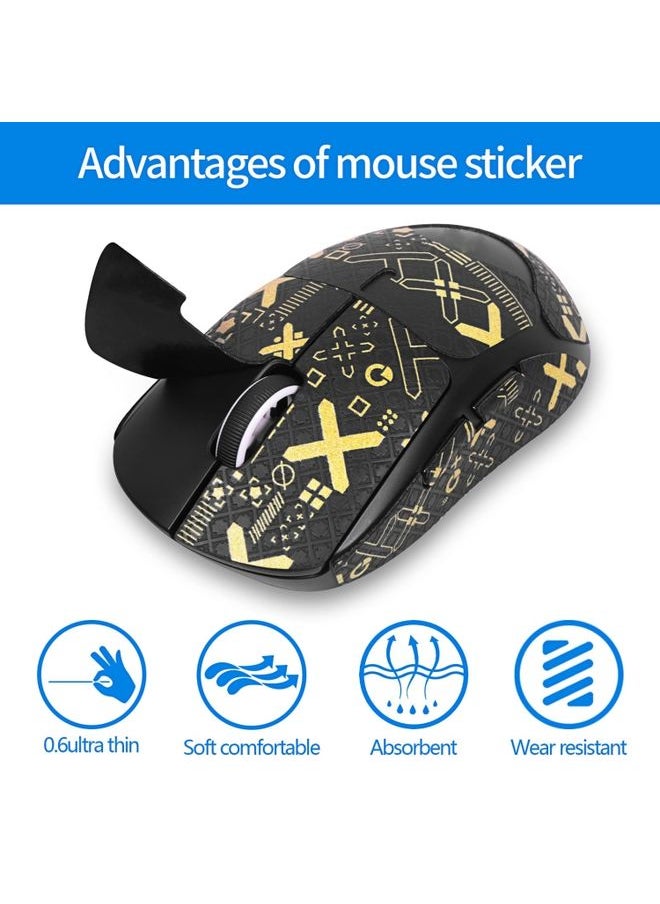 BURAQ For Logitech GPW 2-Generation Mouse Anti-Slip Stickers Absorb Sweat Paste, Color: White Print Fully Surround  - Image 3