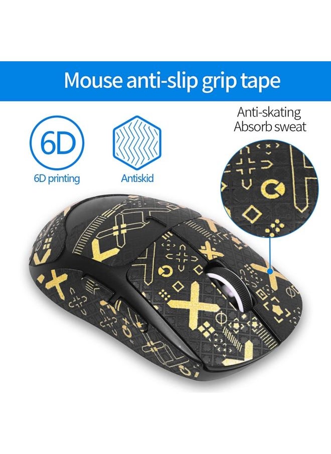 BURAQ For Logitech GPW 2-Generation Mouse Anti-Slip Stickers Absorb Sweat Paste, Color: White Print Fully Surround  - Image 2