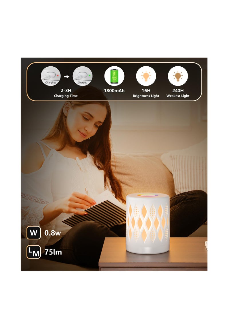 Excefore Night Light for Kids and Adult, Stepless Dimming Warm White & RGB Color Changing Light, 3 Modes Portable LED Touch Bedside Lamp, Rechargeable Night Lamp for Bedroom, White - Image 5