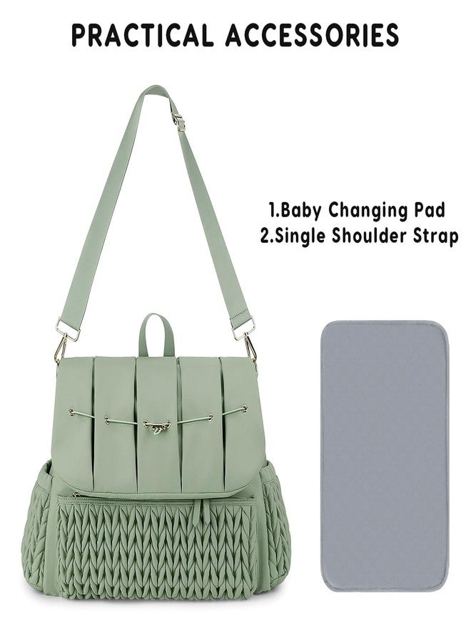 SONARIN Convertible Diaper Bag Backpack Waterproof Nappy Changing Bag Travel Mummy Bag with Changing Pad & Shoulder Strap(Green) - Image 4