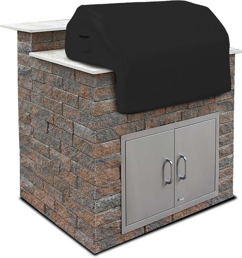 Covers & all Built-in Outdoor Grill Cover, Durable 12 Oz Waterproof Cover Max Material with Air Pocket & Elastic for Snug Fit (48" W x 27" D x 26" H Inches, Black) - Image 1