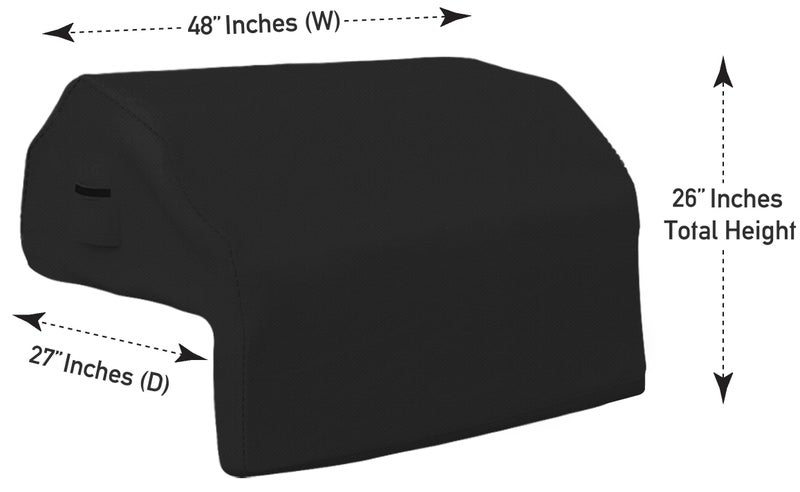 Covers & all Built-in Outdoor Grill Cover, Durable 12 Oz Waterproof Cover Max Material with Air Pocket & Elastic for Snug Fit (48" W x 27" D x 26" H Inches, Black) - Image 3