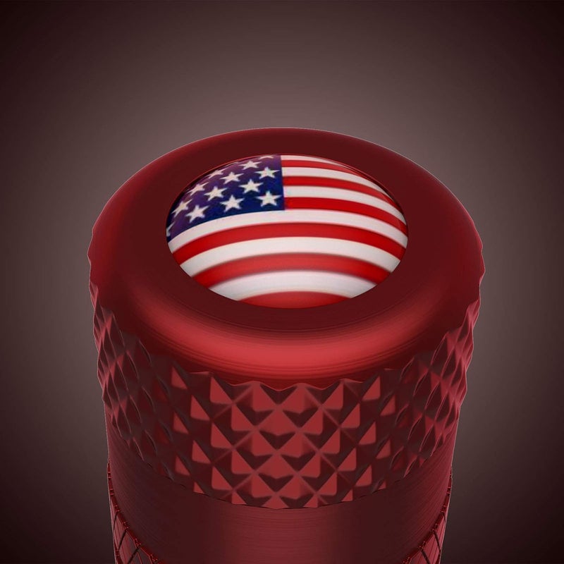 CKAuto American Flag Valve Stem Caps, Aluminum USA Tire Valve Caps, Universal Dust Proof Stem Covers for Cars, Trucks, Bikes, Motorcycles, Bicycles, Corrosion Resistant, 4 Pack(Red) - Image 2