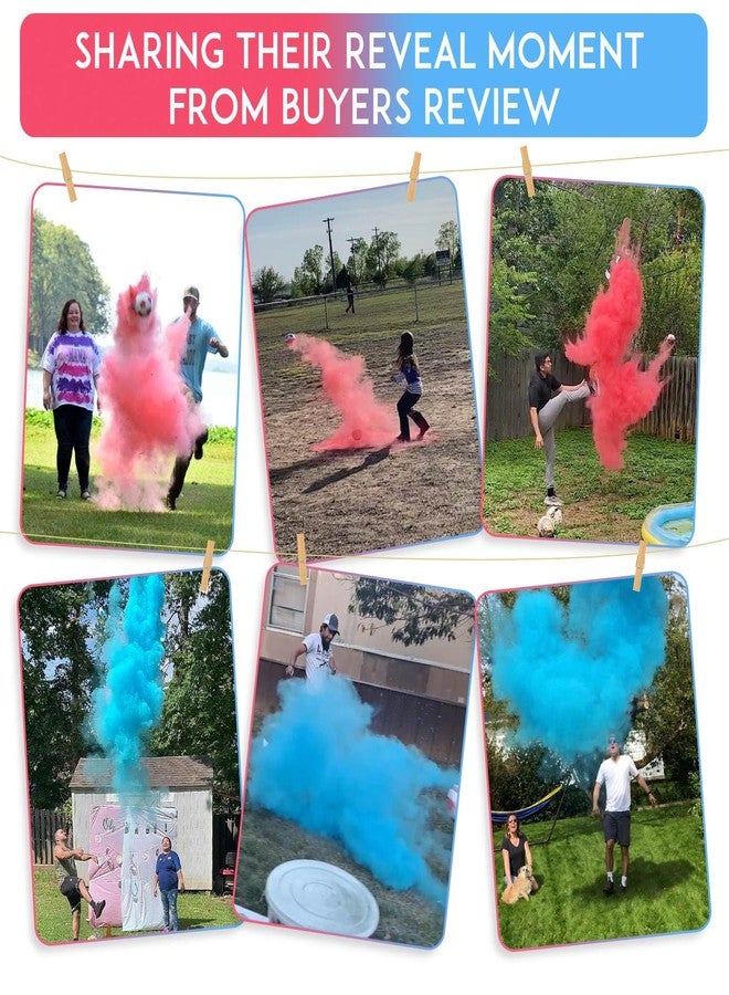 Heboland Gender Reveal Soccer Ball with Powder, Revelacion de Sexo de Bebe 2 Big Bags of Pink and Blue Gender Reveal Powder for Boy or Girl Baby Gender Reveal Ideas - Image 2