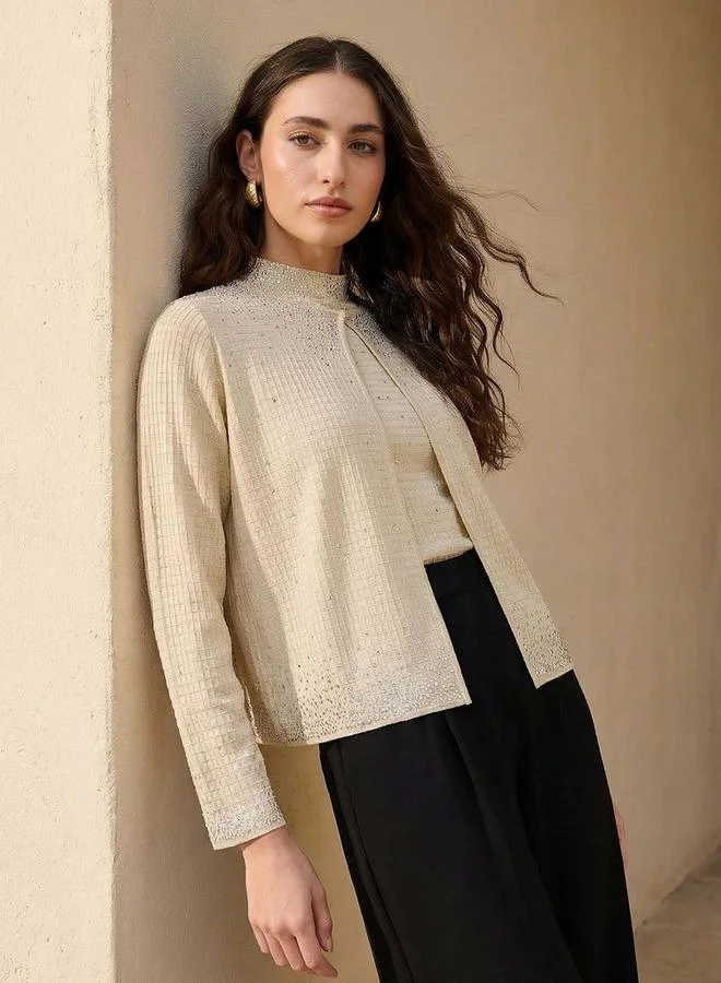 Iconic Embellished Round Neck Shrug