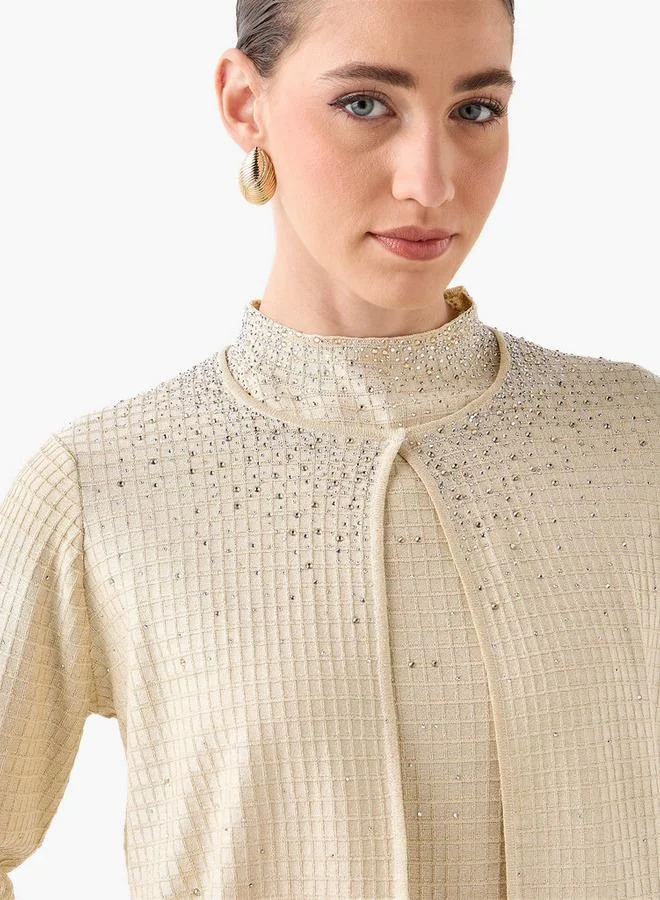 Iconic  Iconic Embellished Round Neck Shrug for Women | Best Price UAE