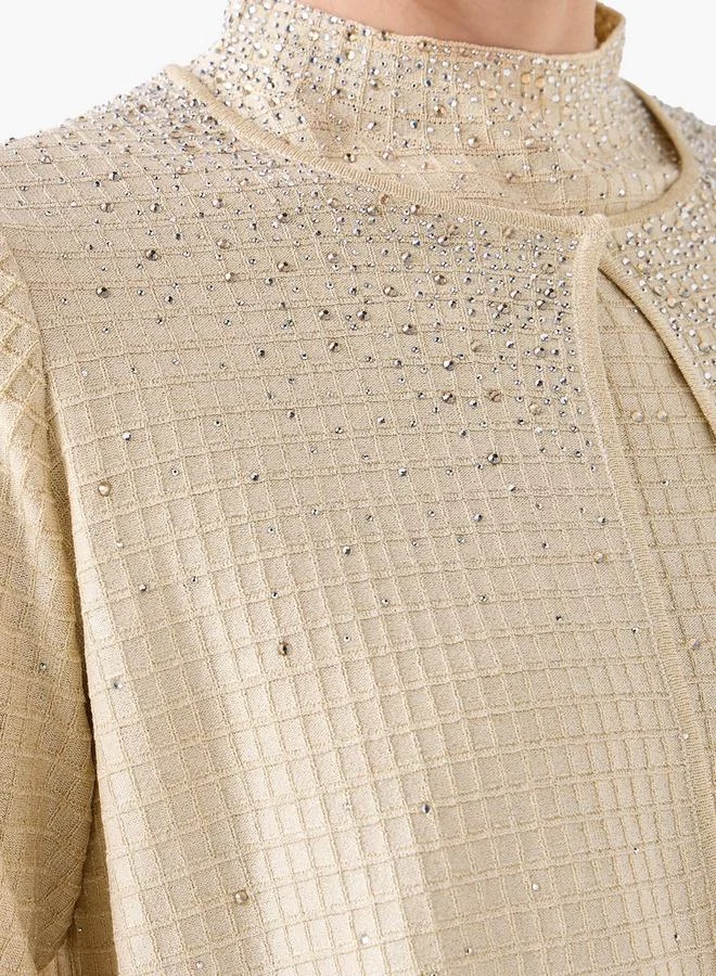Iconic  Iconic Embellished Round Neck Shrug for Women | Best Price UAE