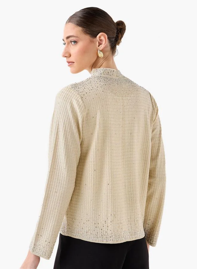 Iconic  Iconic Embellished Round Neck Shrug for Women | Best Price UAE