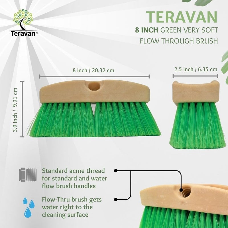 Teravan 8-Inch Green Obround Flow Through Scrub Brush for Cleaning - Image 3