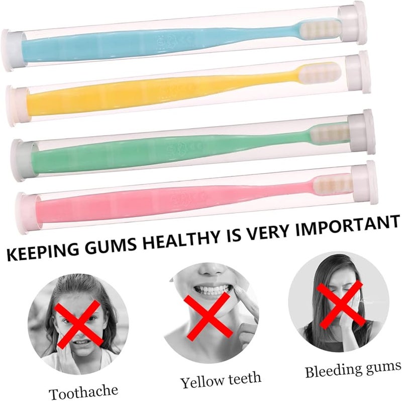 4 قطع فرشاة أسنان يدوية نانو ذات شعيرات ناعمة جدًا لتنظيف الأسنان واللثة - Image 5