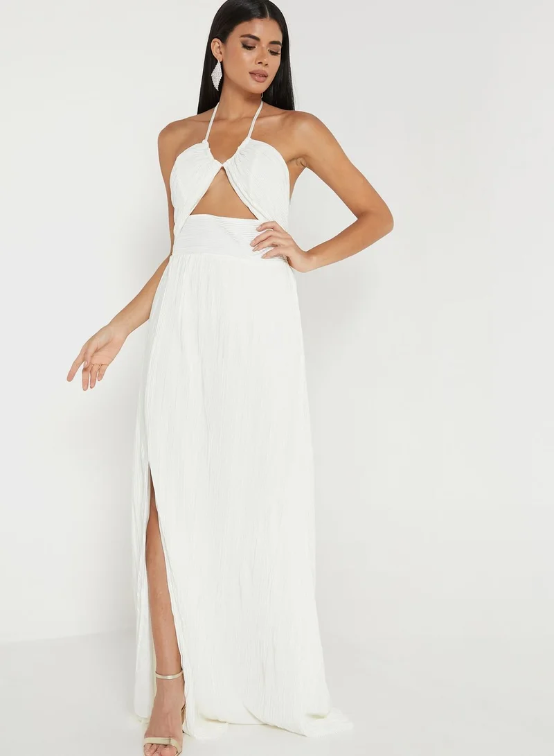 boohoo Halter Cutout Maxi Dress