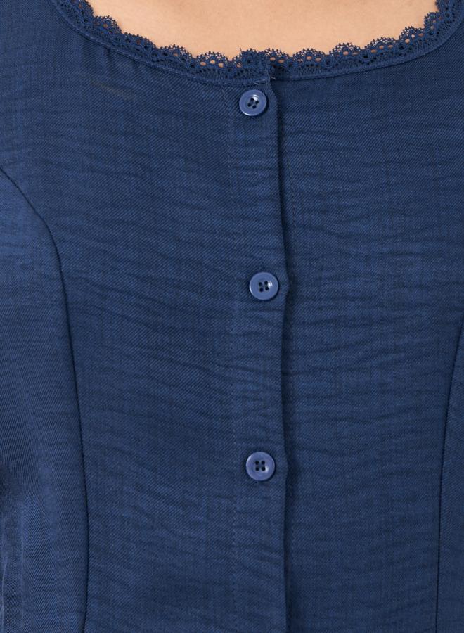 Take Two Solid Sleeveless Buttoned Midi Dress - Image 3