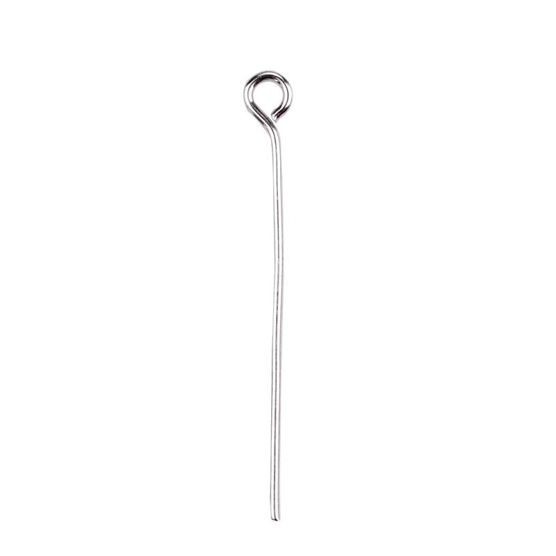 BEADIA Open Eye Pins Platinum Head Pins for DIY Jewelry Making 30mm 300pcs - Image 2