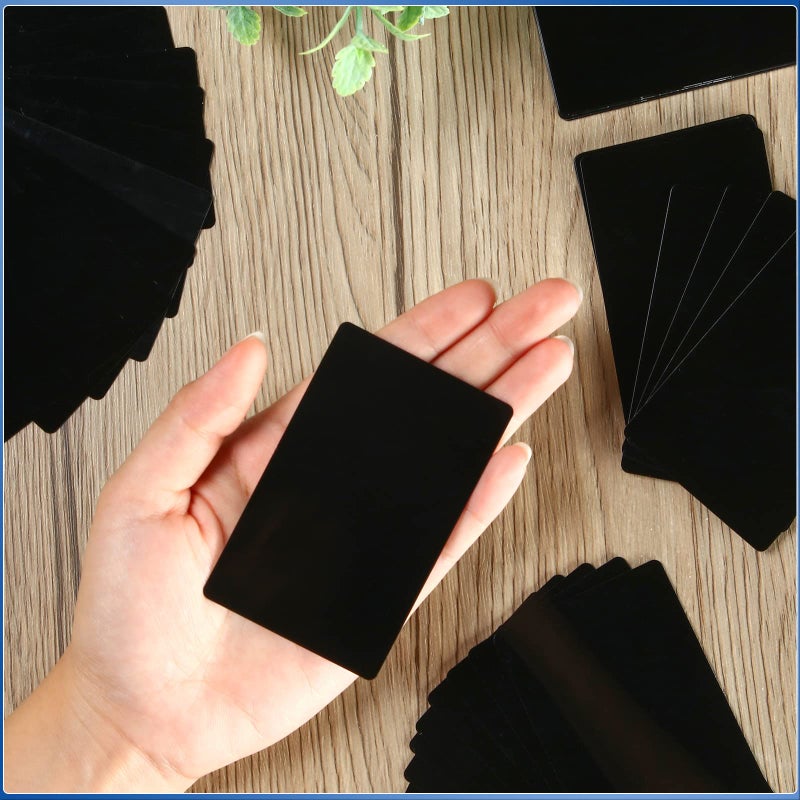 Marspark 300 Pieces Metal Engraving Blanks Multipurpose Aluminum Sheet Aluminum Business Card Blanks for Cnc Engraver Laser Engraving DIY Cards, Thickness 0.21 Mm/ 0.01 Inch (black) - Image 5