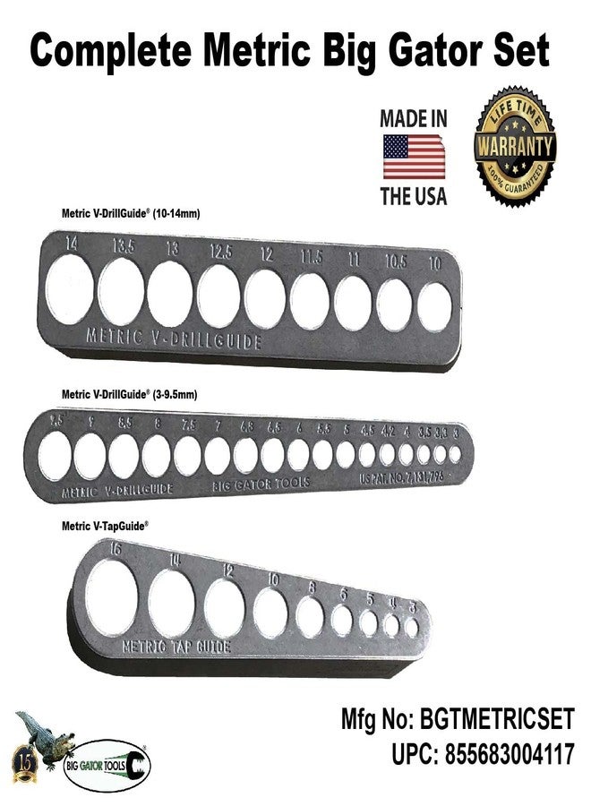 BIG GATOR TOOLS Complete Metric Big Gator Set - 3 pc set - Big Gator Tools V-DrillGuides & V-TapGuide - Image 3