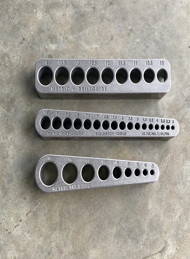BIG GATOR TOOLS Complete Metric Big Gator Set - 3 pc set - Big Gator Tools V-DrillGuides & V-TapGuide - Image 2