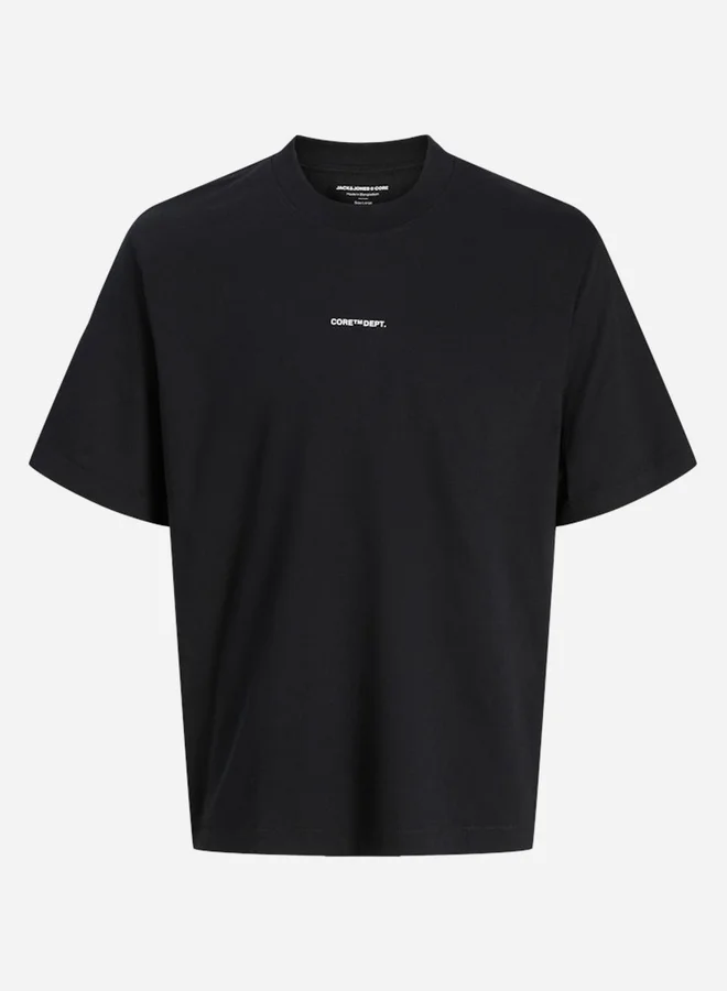 جاك اند جونز تيشيرت بياقة دائرية وطبعة كتابة